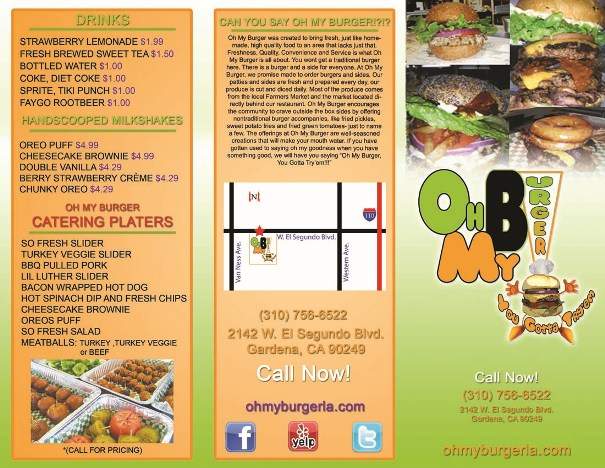 Oh My Burger - Gardena, CA menu_pic