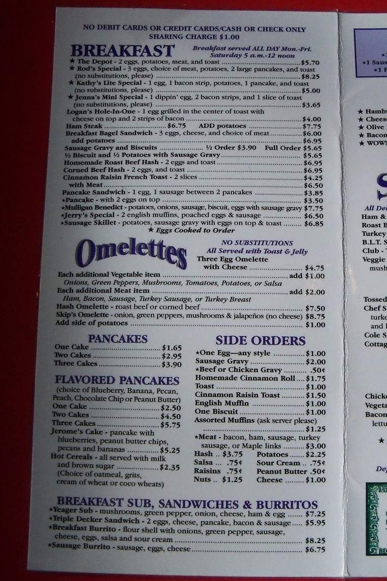 Mason Depot Diner - Mason, MI menu_pic