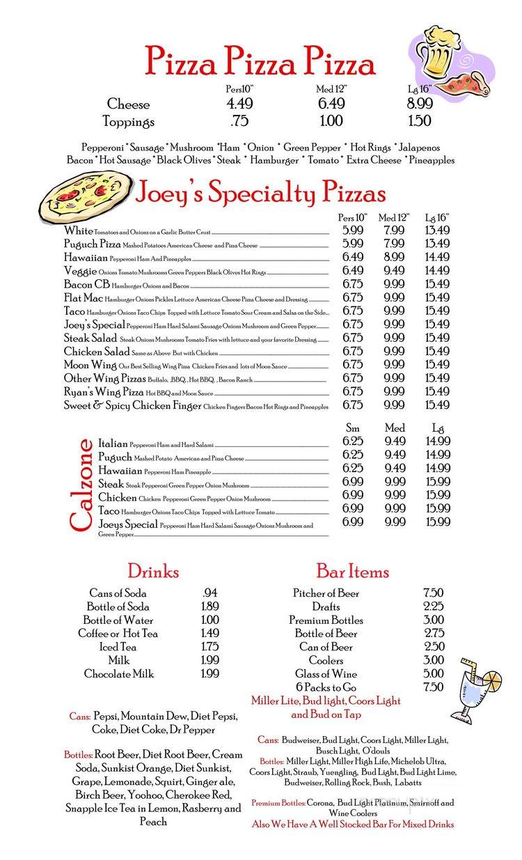 Joey's Restaurant - Houtzdale, PA menu_pic