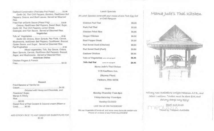 Mama Jude's Thai Kitchen - Fairborn, OH menu_pic