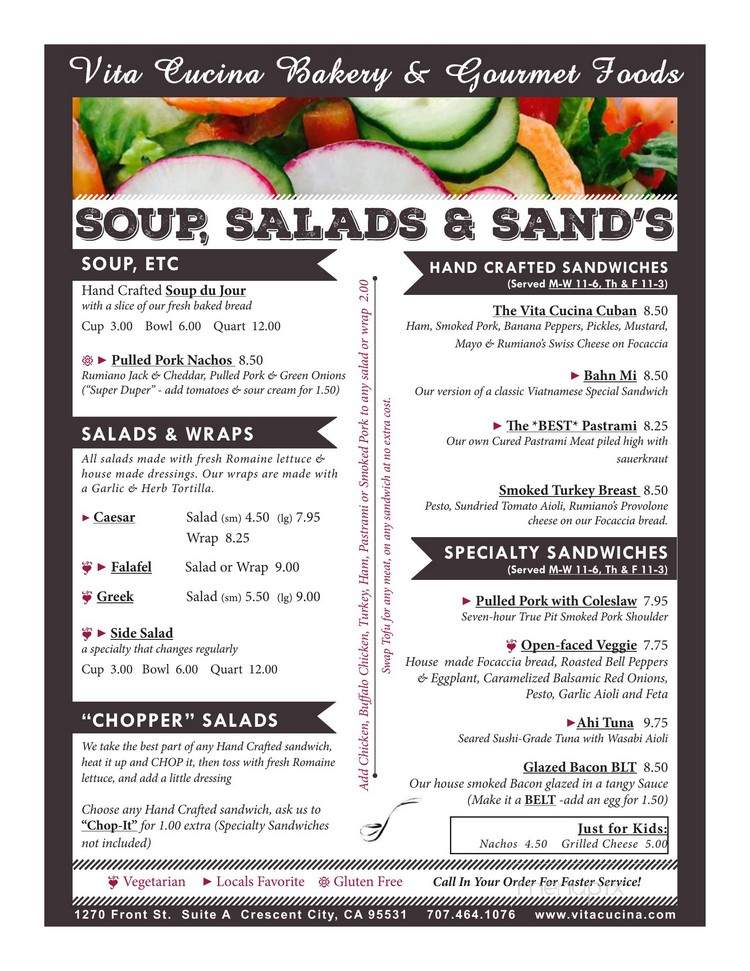 Vita Cucina - Crescent City, CA menu_pic