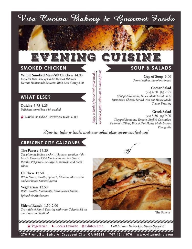 Vita Cucina - Crescent City, CA menu_pic