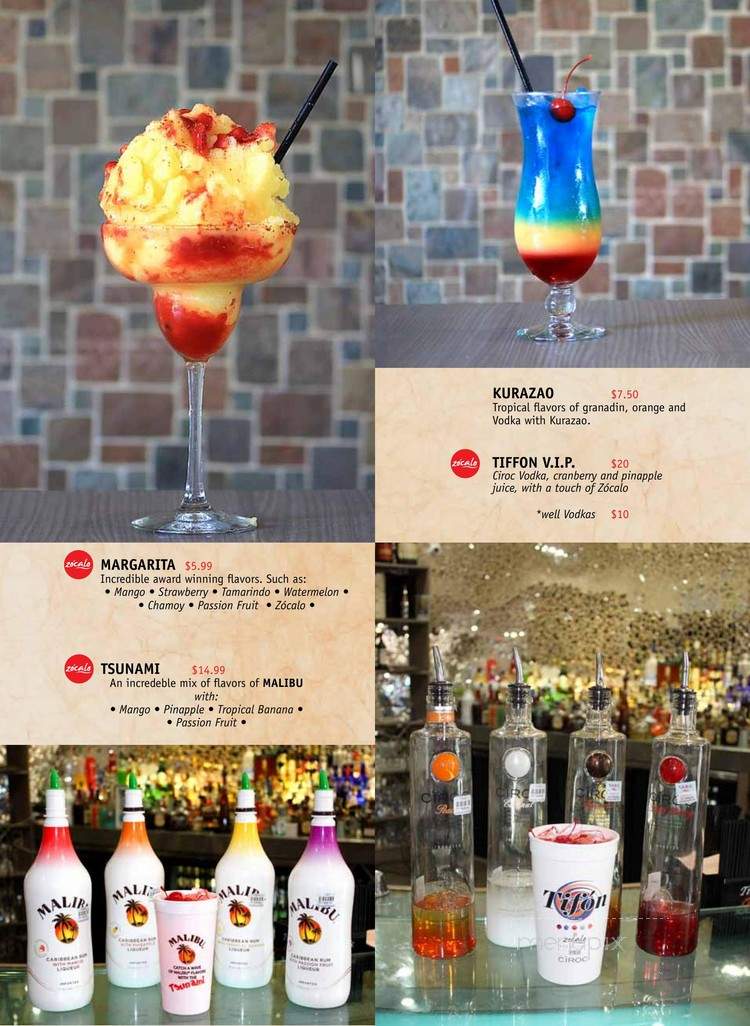 Zocalo Bar & Grill - Brownsville, TX menu_pic