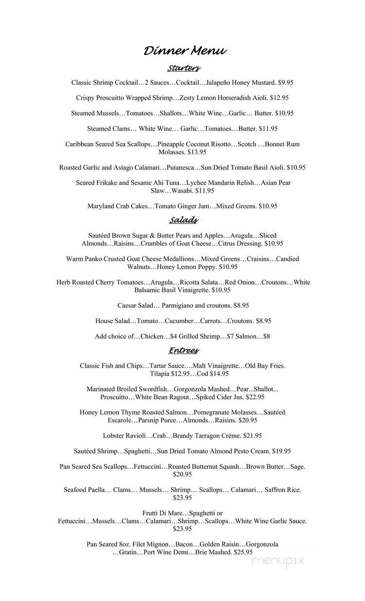 Gerardo's Seafood Cafe - Beacon, NY menu_pic