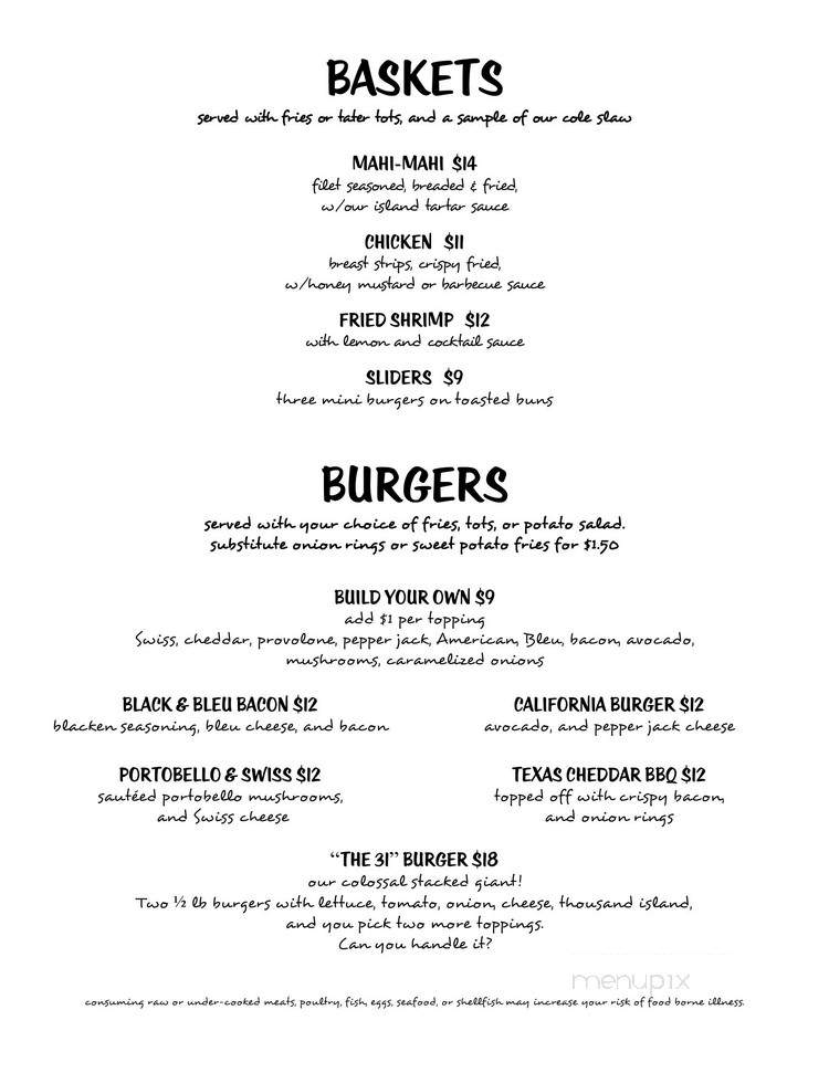 Bistro 31 - Big Pine Key, FL menu_pic