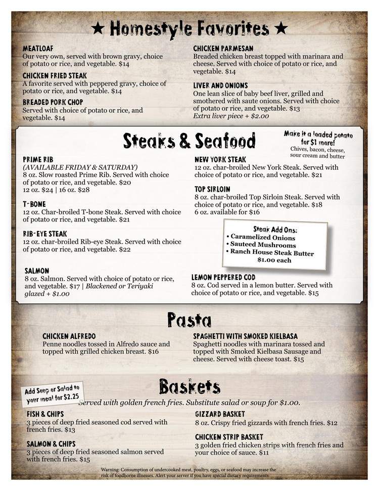 Lone Star Ranch House - Yakima, WA menu_pic