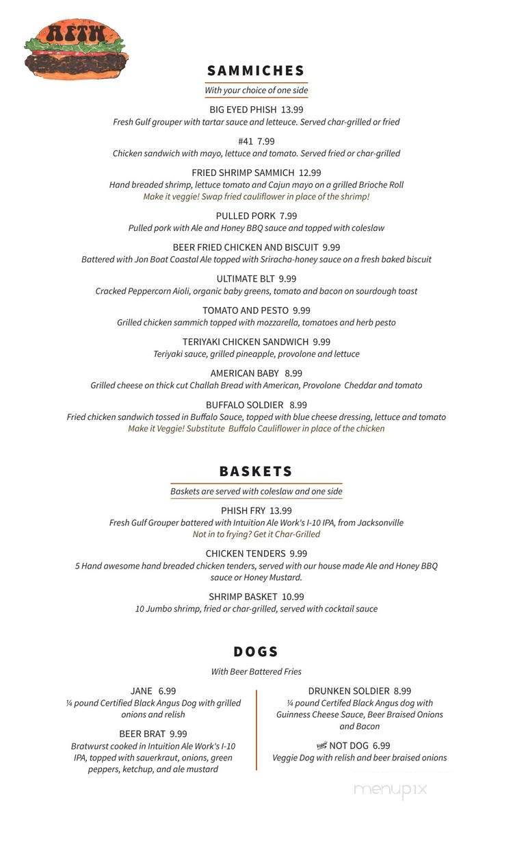 Away from the World Cafe - Cedar Key, FL menu_pic