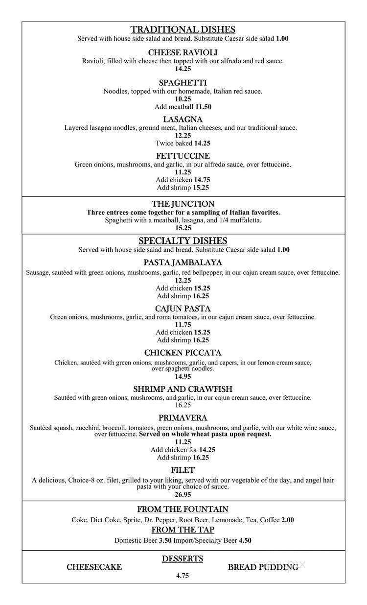 Pasta Junction - Brookhaven, MS menu_pic