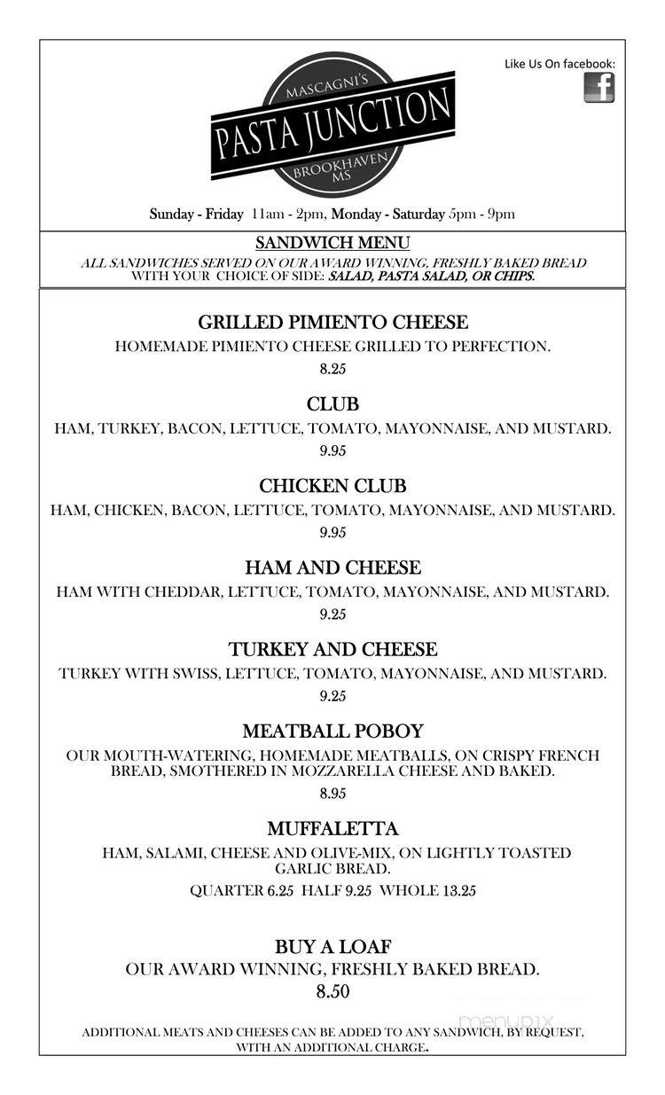 Pasta Junction - Brookhaven, MS menu_pic