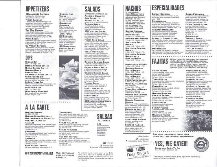Senor Fiesta - Gainesville, GA menu_pic