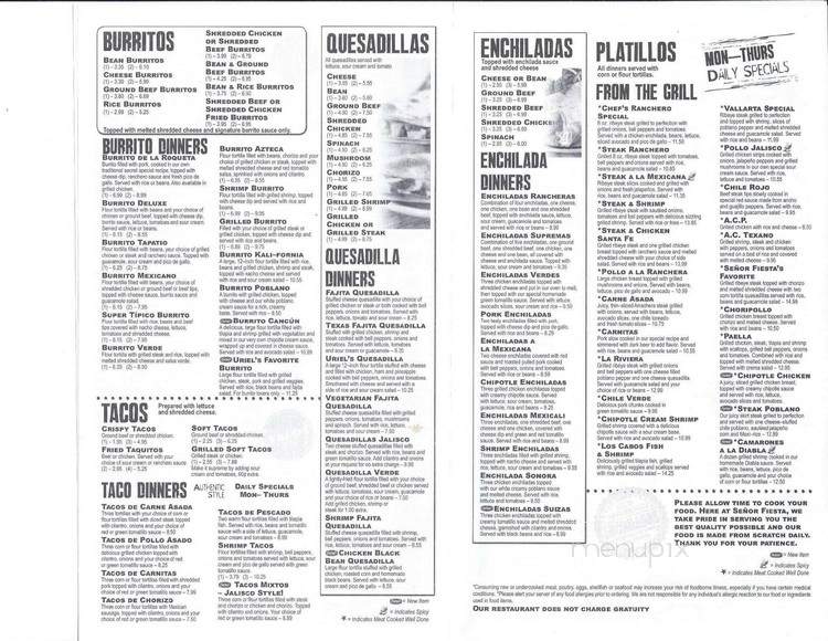 Senor Fiesta - Gainesville, GA menu_pic