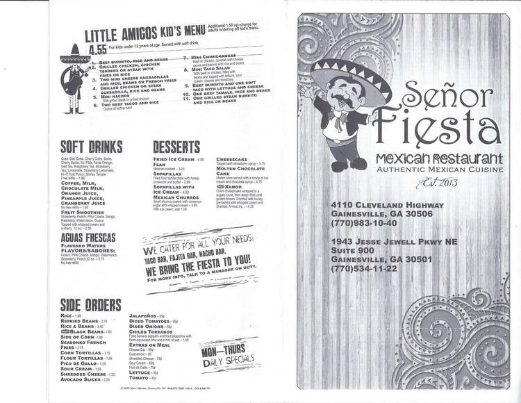 Senor Fiesta - Gainesville, GA menu_pic