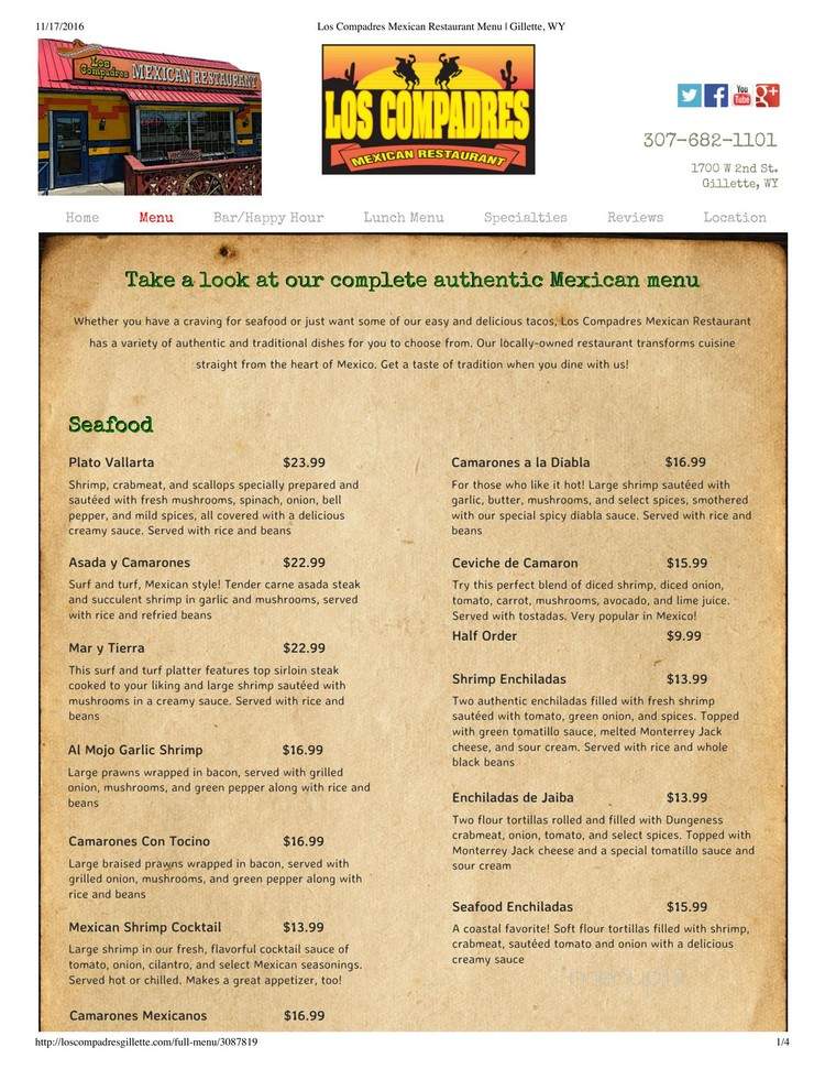 Los Compadres - Gillette, WY menu_pic