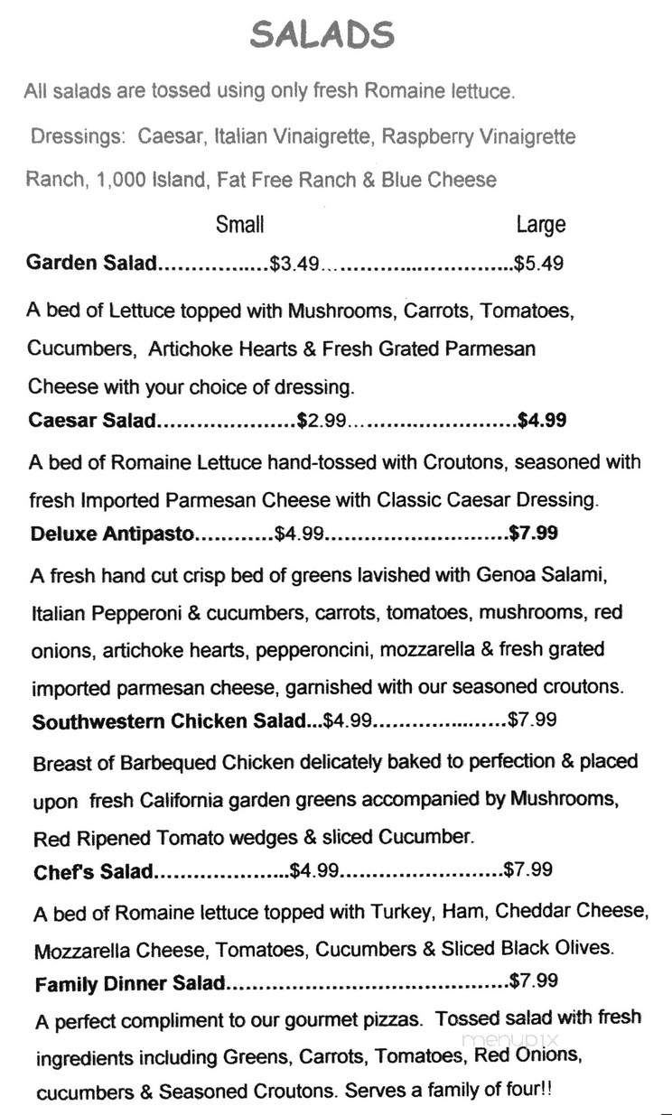 Pizza Chef Gourmet Pizza - Florence, AL menu_pic
