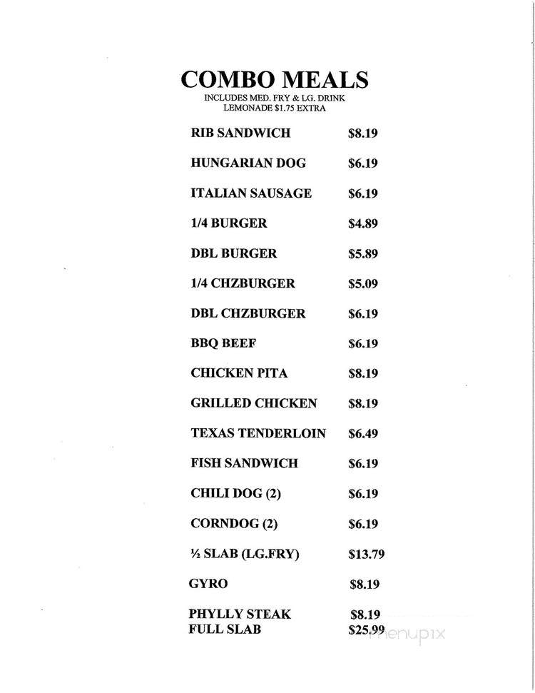 Tom's Bar-B-Q - Toledo, OH menu_pic
