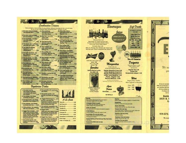 El Rio - Creedmoor, NC menu_pic
