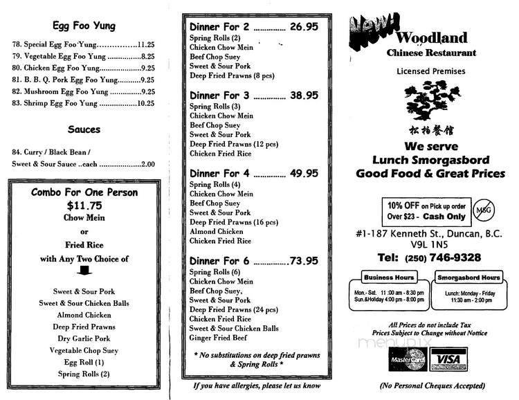 Woodland Chinese Restaurant - Duncan, BC