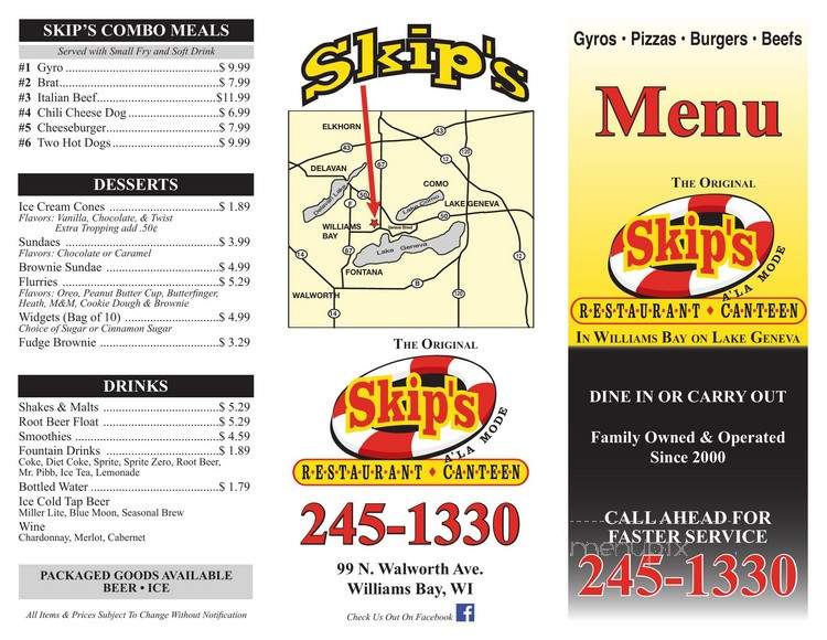 Skip's A' La Mode - Williams Bay, WI menu_pic