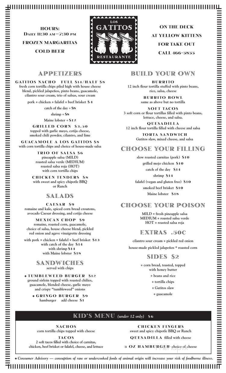 Los Gatitos - Block Island, RI menu_pic