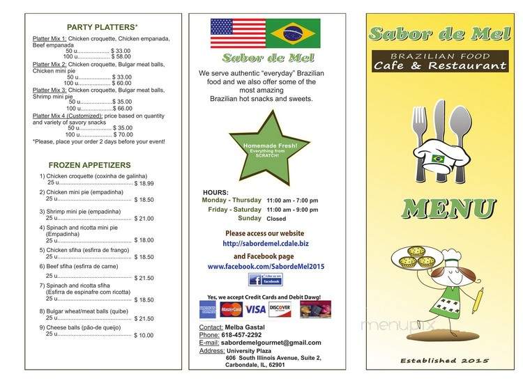 Sabor de Mel - Carbondale, IL menu_pic