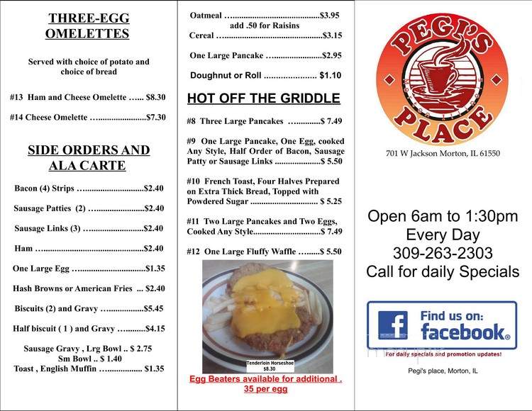 Pegi's Place - Morton, IL menu_pic