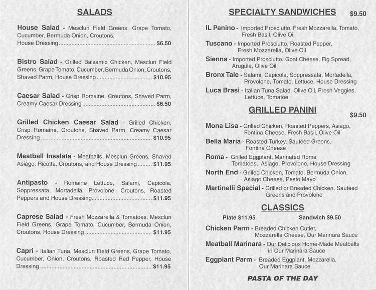 Martinelli's Tuscan Deli - Warwick, RI menu_pic