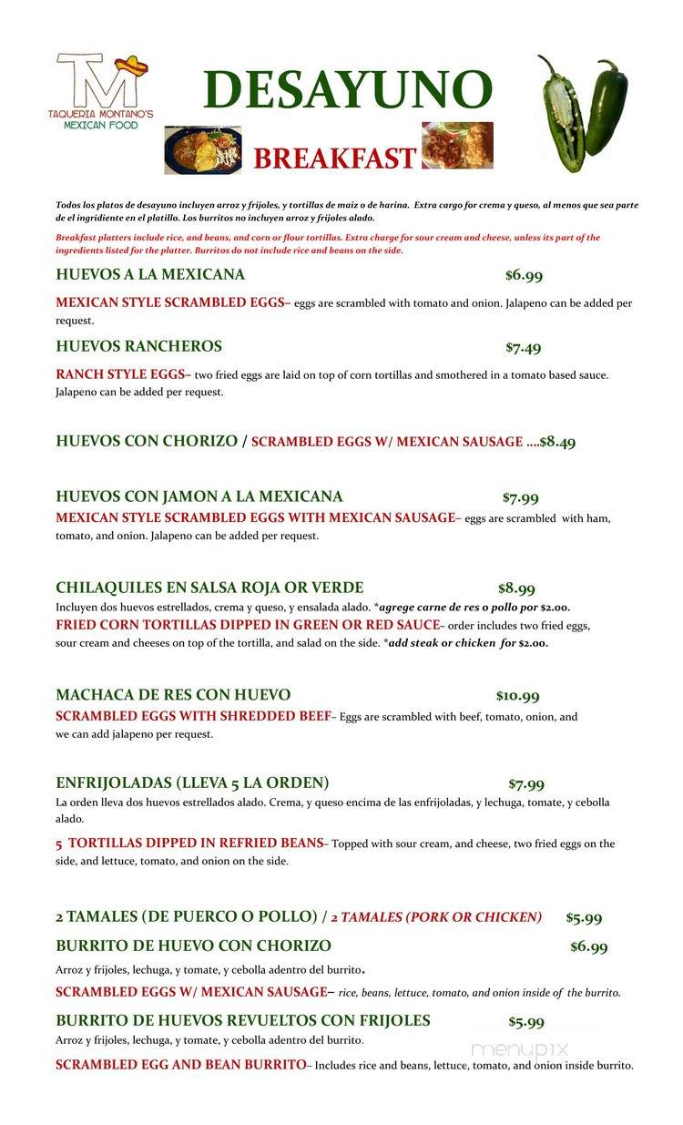 Taqueria Montano's Mexican Food - Port Saint Lucie, FL menu_pic