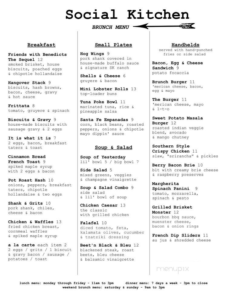 Menu Of Social Kitchen In Lasalle Il 61301
