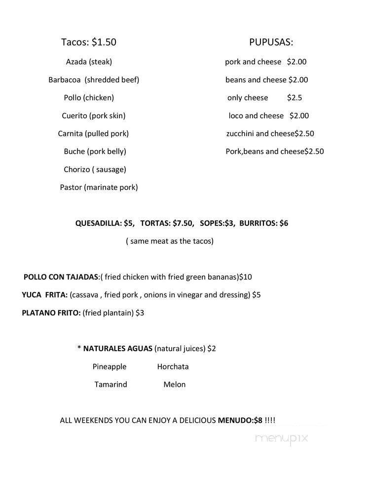 Bitia's Taqueria - Sarasota, FL menu_pic