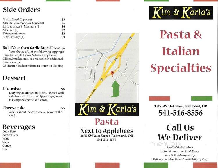 Kim and Karla's Pasta - Redmond, OR menu_pic