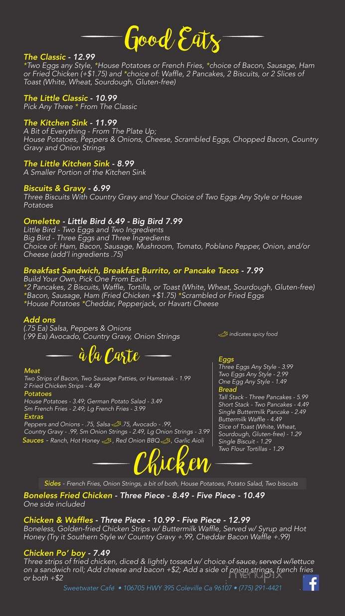SweetWater Coffee Shoppe - Coleville, CA menu_pic