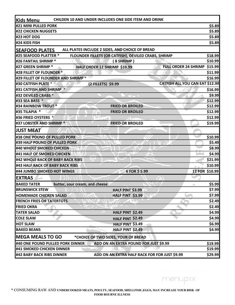 Bear's Den BBQ - Ocoee, TN menu_pic