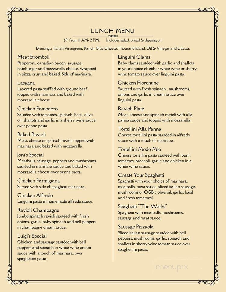 Luigi's Italian Restaurant - Liberty, MO menu_pic