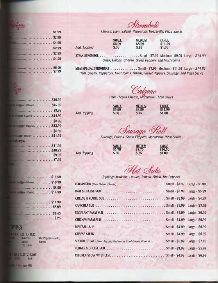 M&M Scotto's Pizzeria - DuBois, PA menu_pic