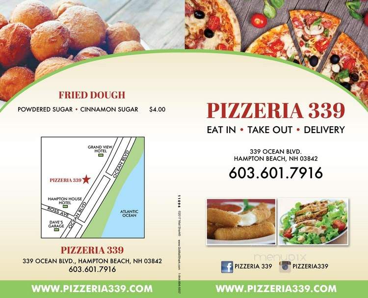 Pizzeria 339 - Hampton Beach, NH menu_pic