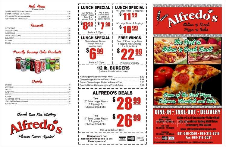 Alfredo's Pizza - Rainelle, WV