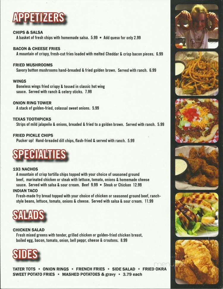 Miller Grill - Yukon, OK menu_pic