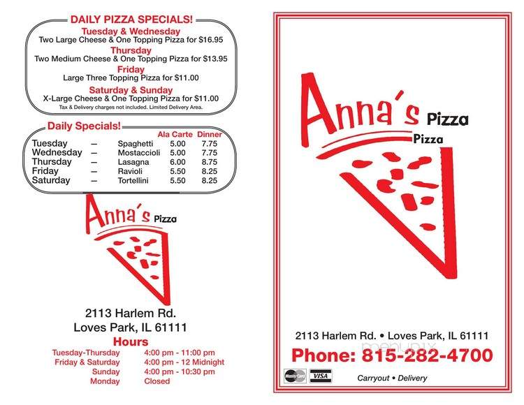 Anna's Pizza - Rockford, IL