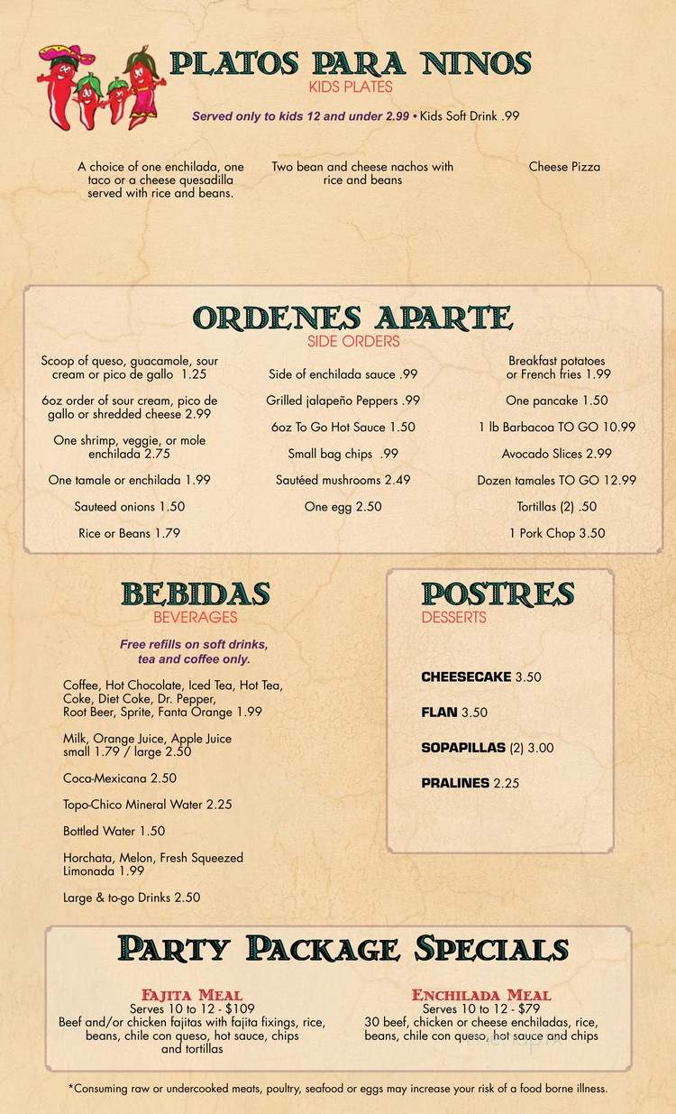 La Familia Mexican Restaurant - Austin, TX menu_pic
