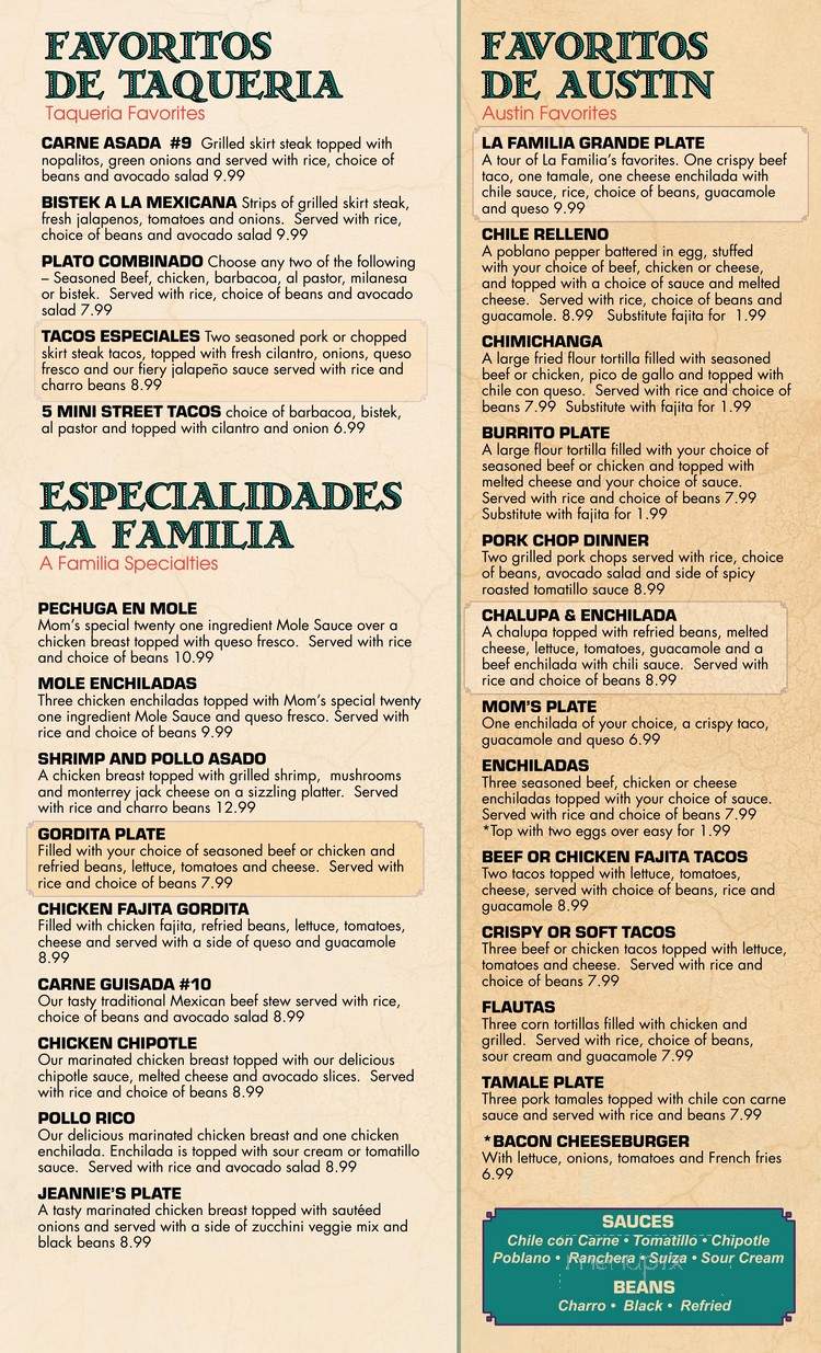 La Familia Mexican Restaurant - Austin, TX