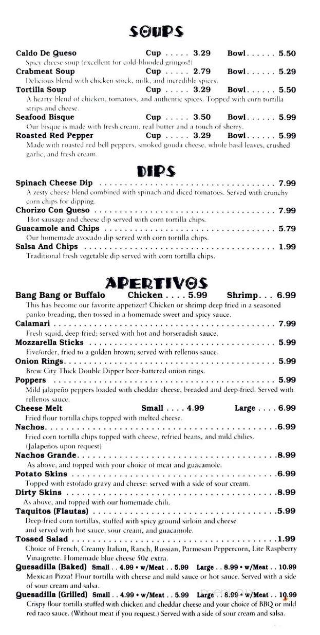 Casa Too Mucha - New Hartford, NY menu_pic