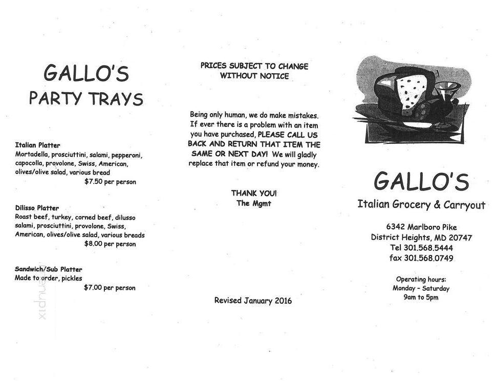 Gallos - District Heights, MD menu_pic