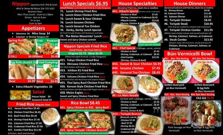 Nippon Grill Sushi - Maize, KS menu_pic
