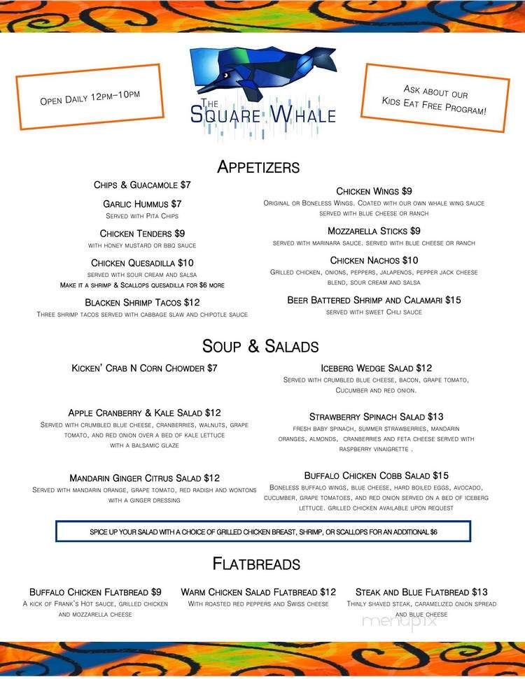 the Square Whale - Virginia Beach, VA menu_pic