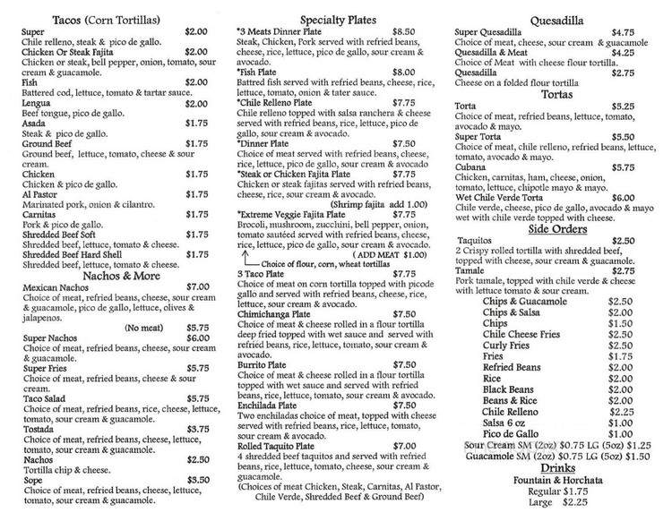El Super Burrito - Eugene, OR menu_pic