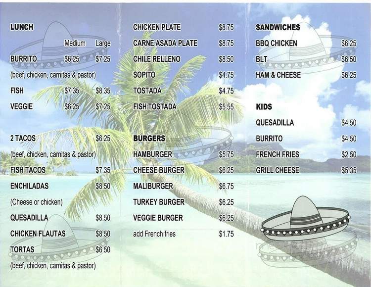 Lily's Cafe - Malibu, CA menu_pic