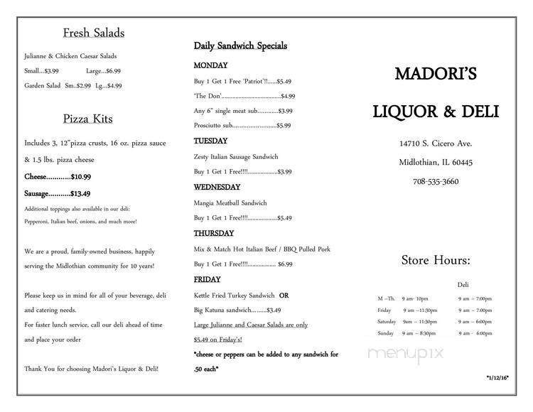 Mickey's Gyros II - Oak Forest, IL menu_pic