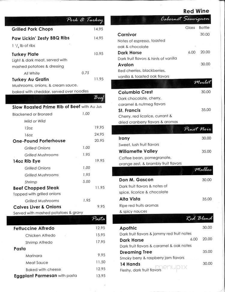 Oscar & Joeys Roadhouse - Birch Run, MI menu_pic