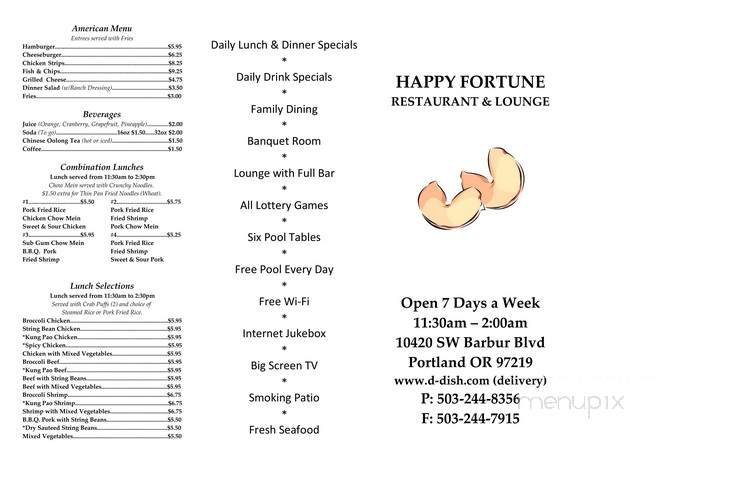 Happy Fortune - Portland, OR menu_pic
