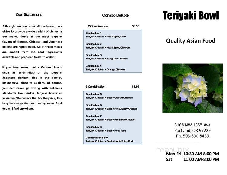 Teriyaki Beef Bowl - Portland, OR menu_pic